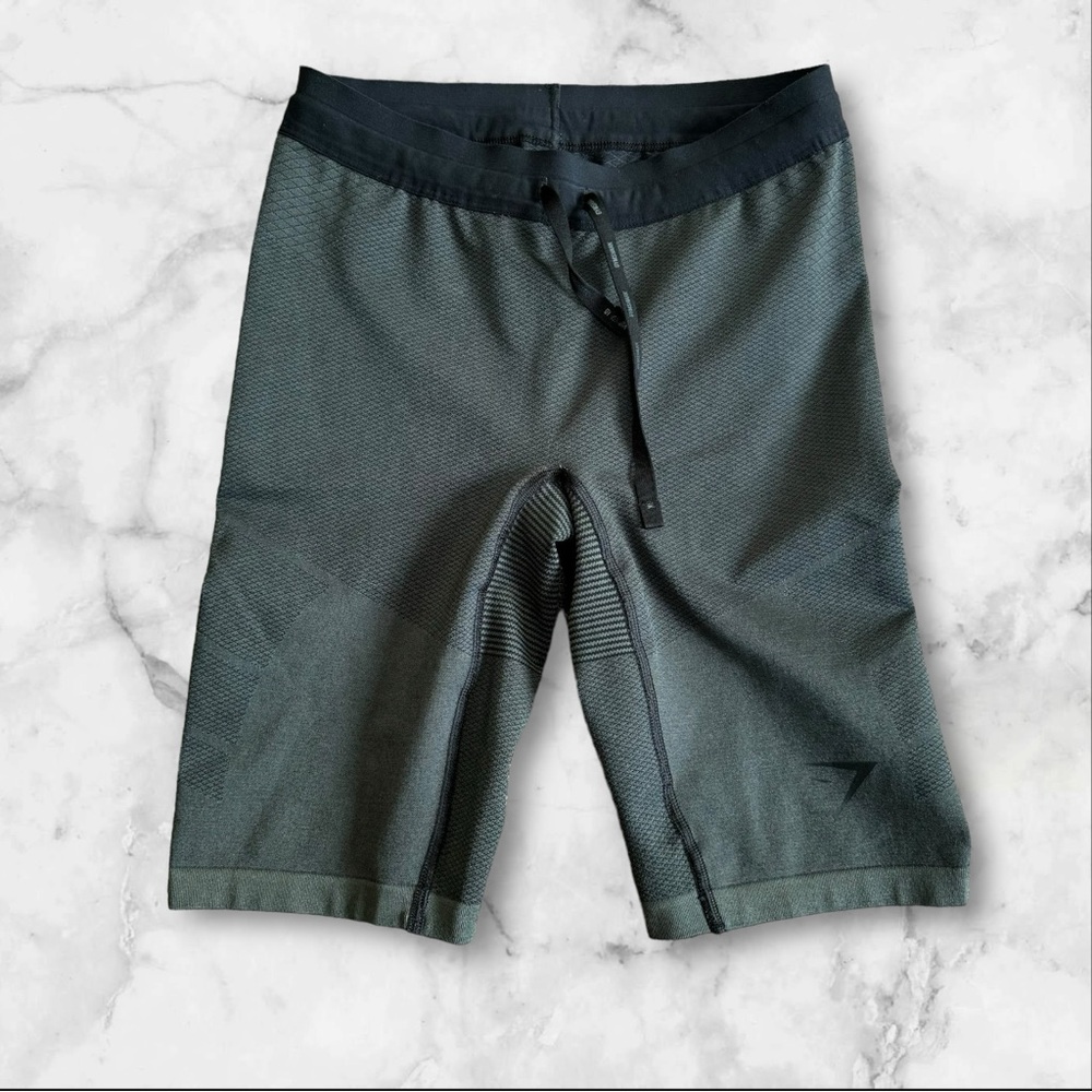 Gymshark Women’s Black Biker Shorts | Size: Medium w/Drawstring Cycling Gym Wear